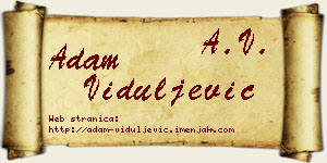 Adam Viduljević vizit kartica